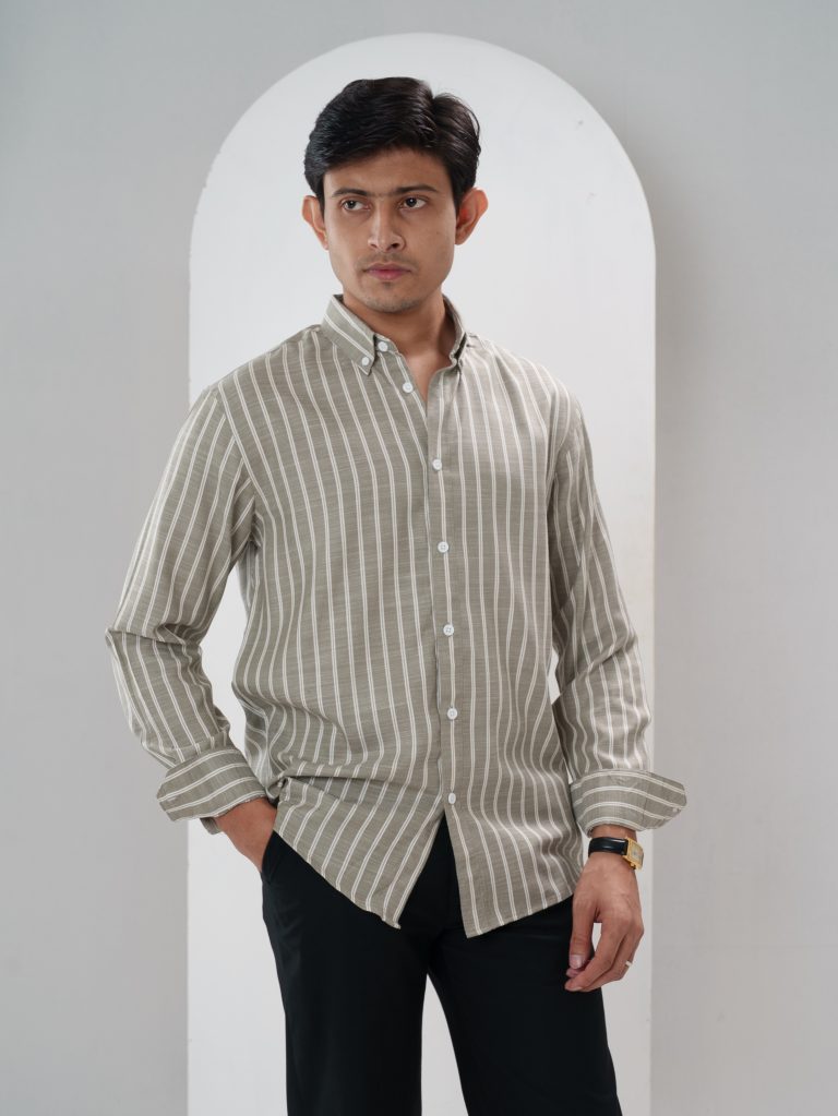 ELEMENT Light Olive Striped Shirt