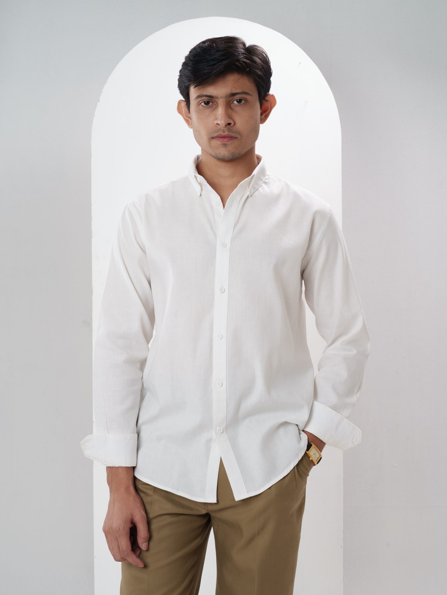 ELEMENT Milk White Herringbone Shirt