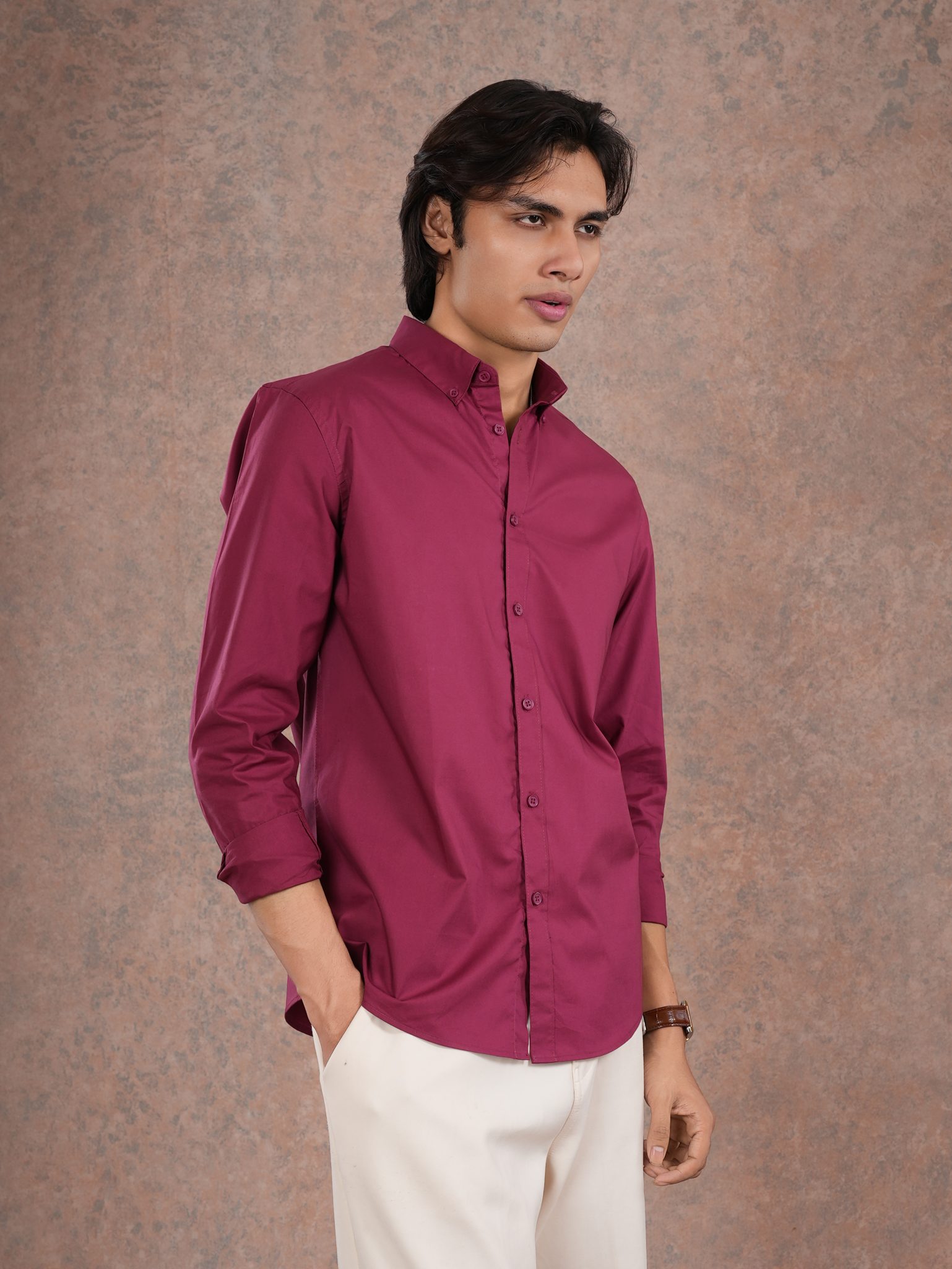 BLAZE Classic Maroon Solid Shirt