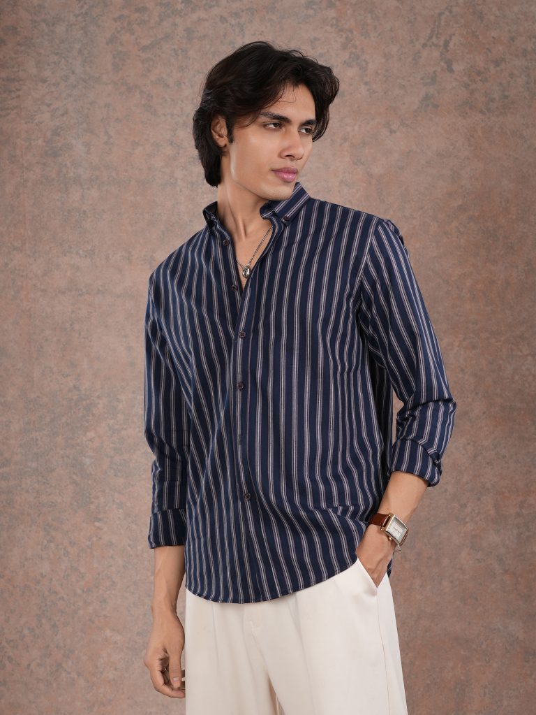 BLAZE Deep Navy Striped Shirt