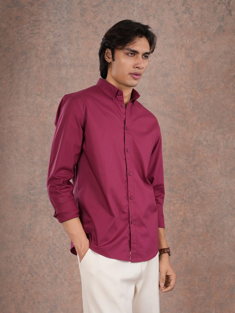 BLAZE Classic Maroon Solid Shirt