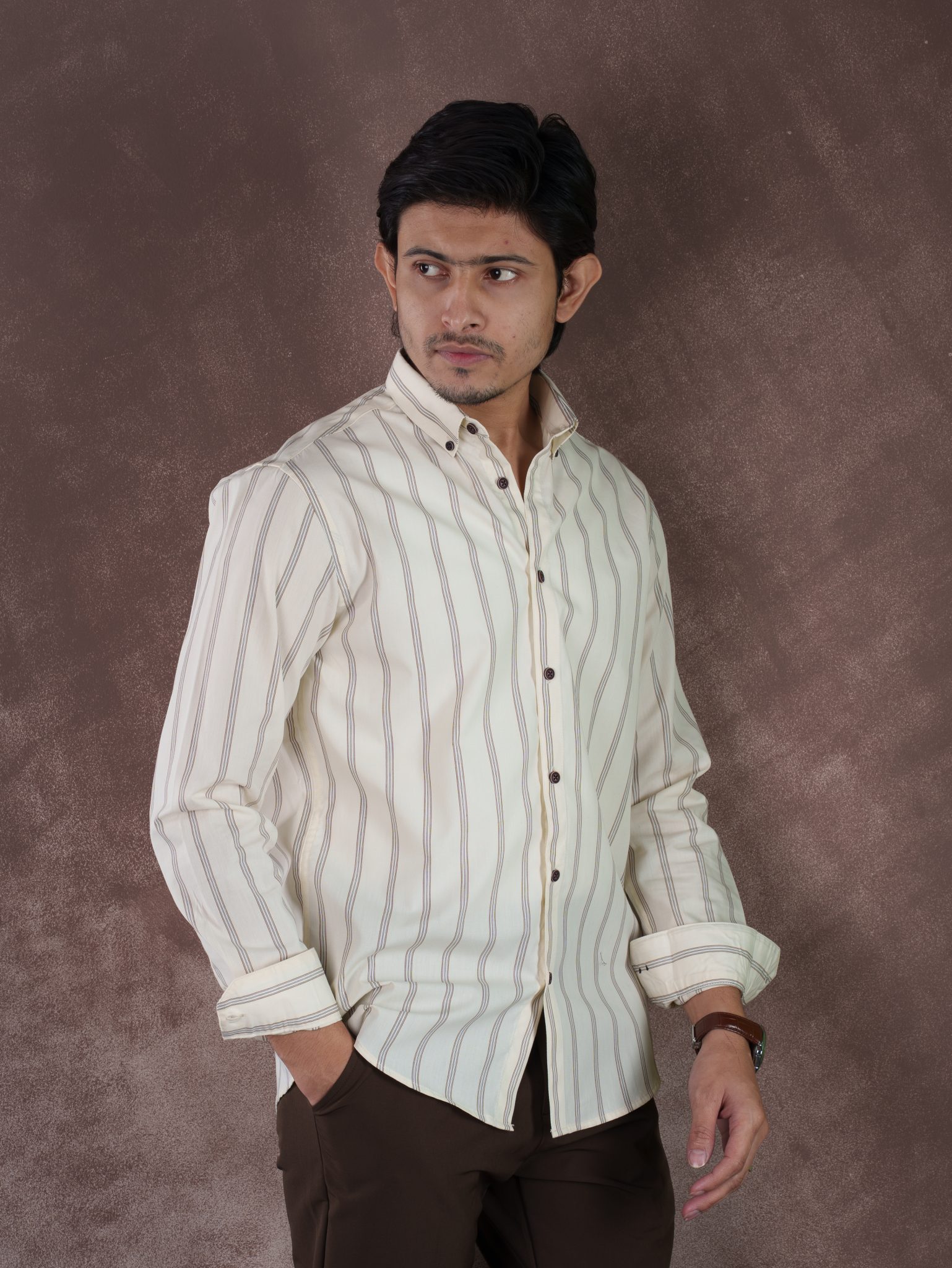 LEGACY Cream White Striped Shirt