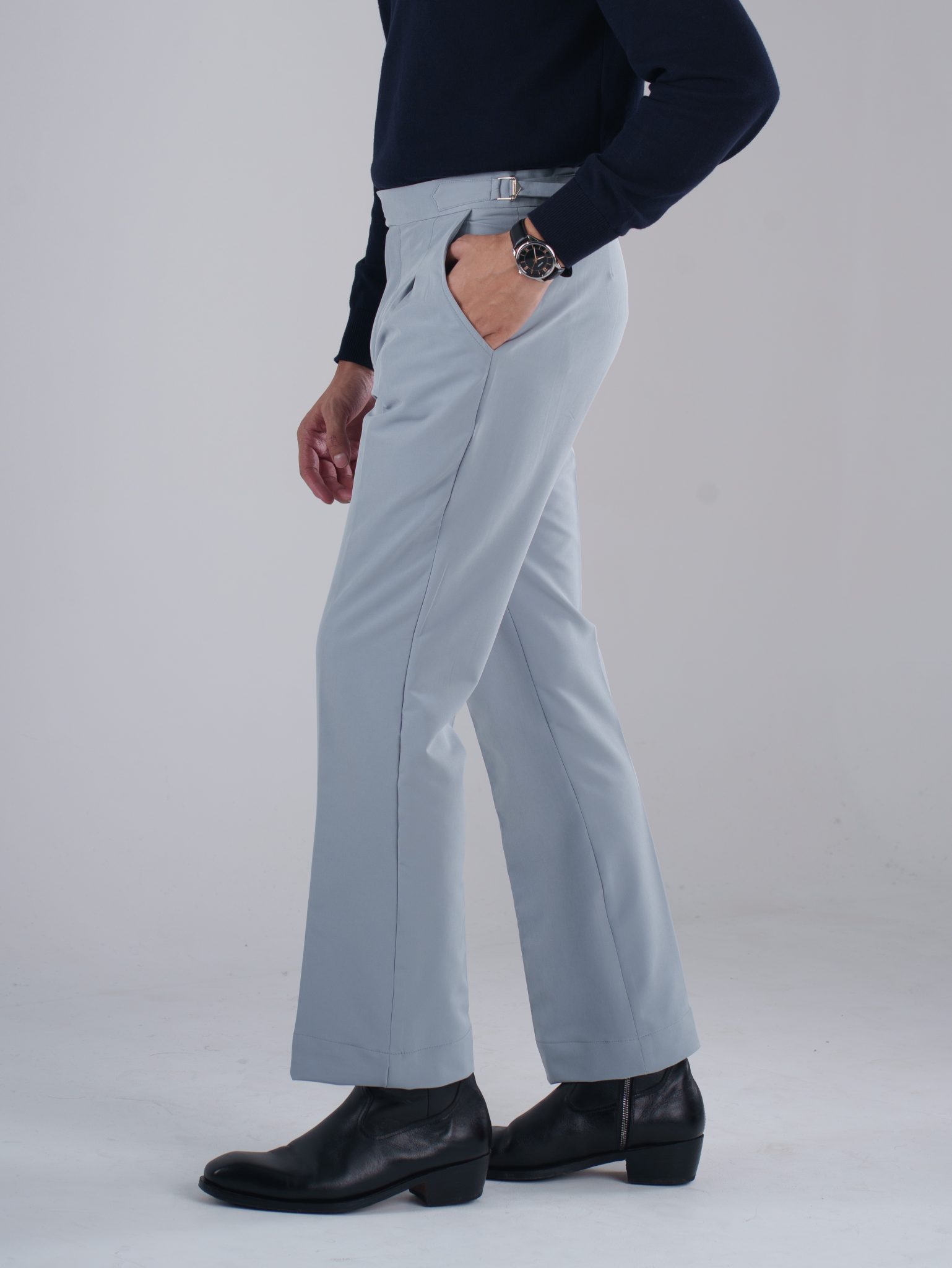 Silver Blue Gurkha Bootcut Pant