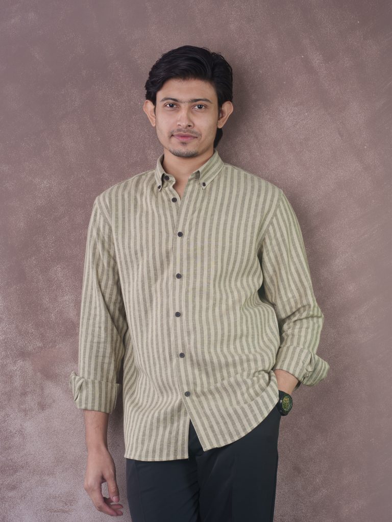 SPECTRUM Alpine Olive Stripe Shirt